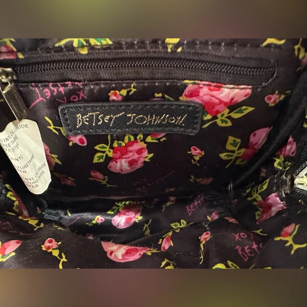 BETSEY JOHNSON Pearl flower Accents Mini Backpack Crossbody purse